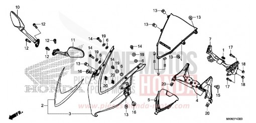 PANNEAU SUPERIEUR CBR650RAK de 2019